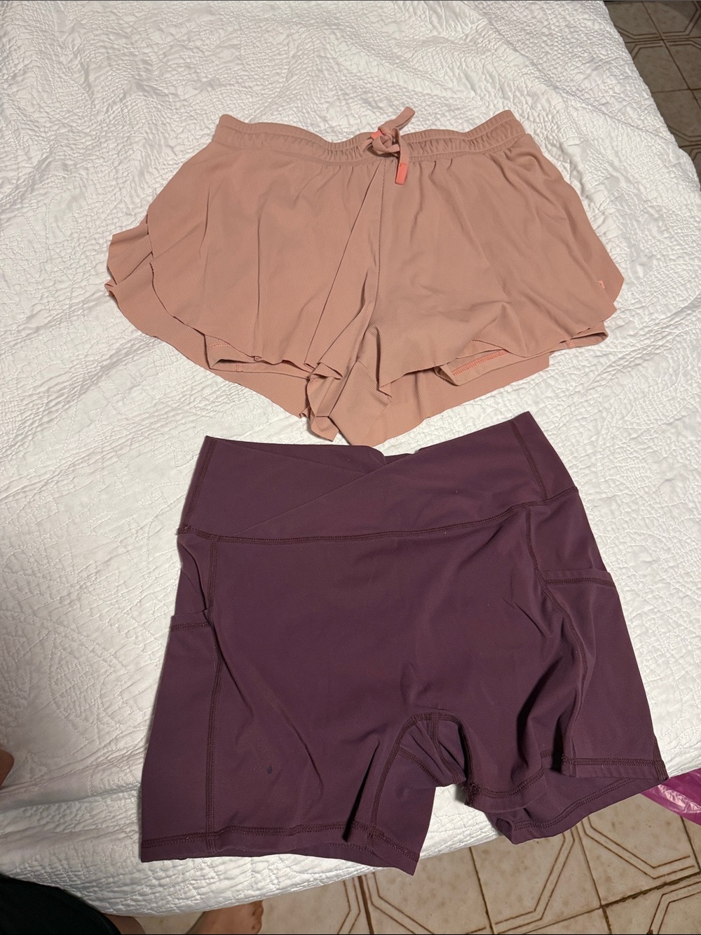 Pink and Plum Active Shorts with pockets